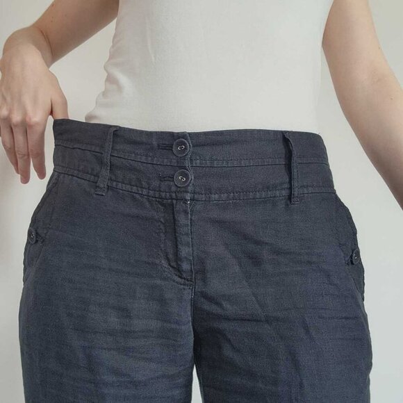 Monsoon Y2K light & flowy black wide legged comfy linen pants size 30″ waist - Picture 3 of 10